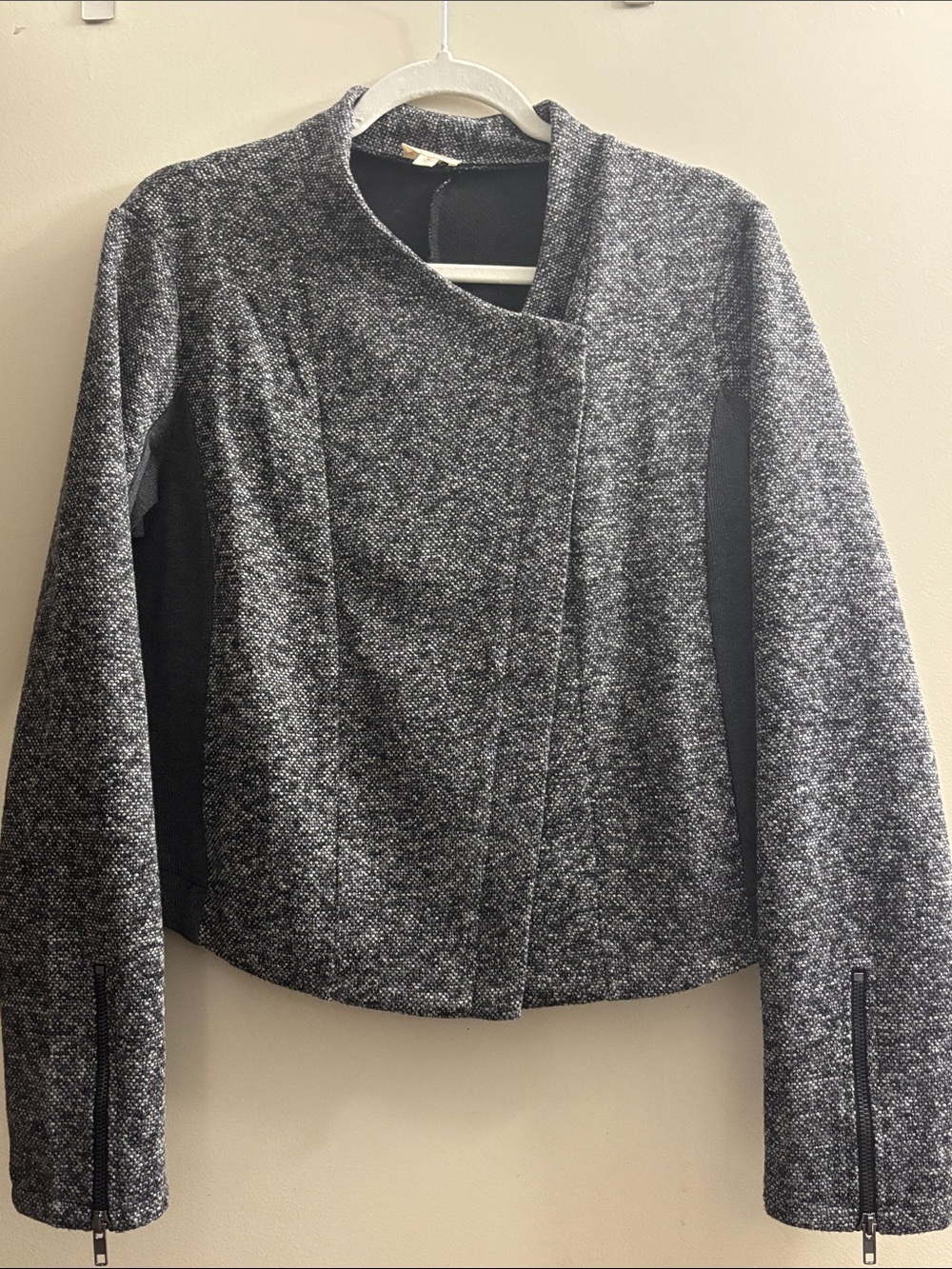 Hem & Thread Asymmetrical Short Waisted Tweed Jacket